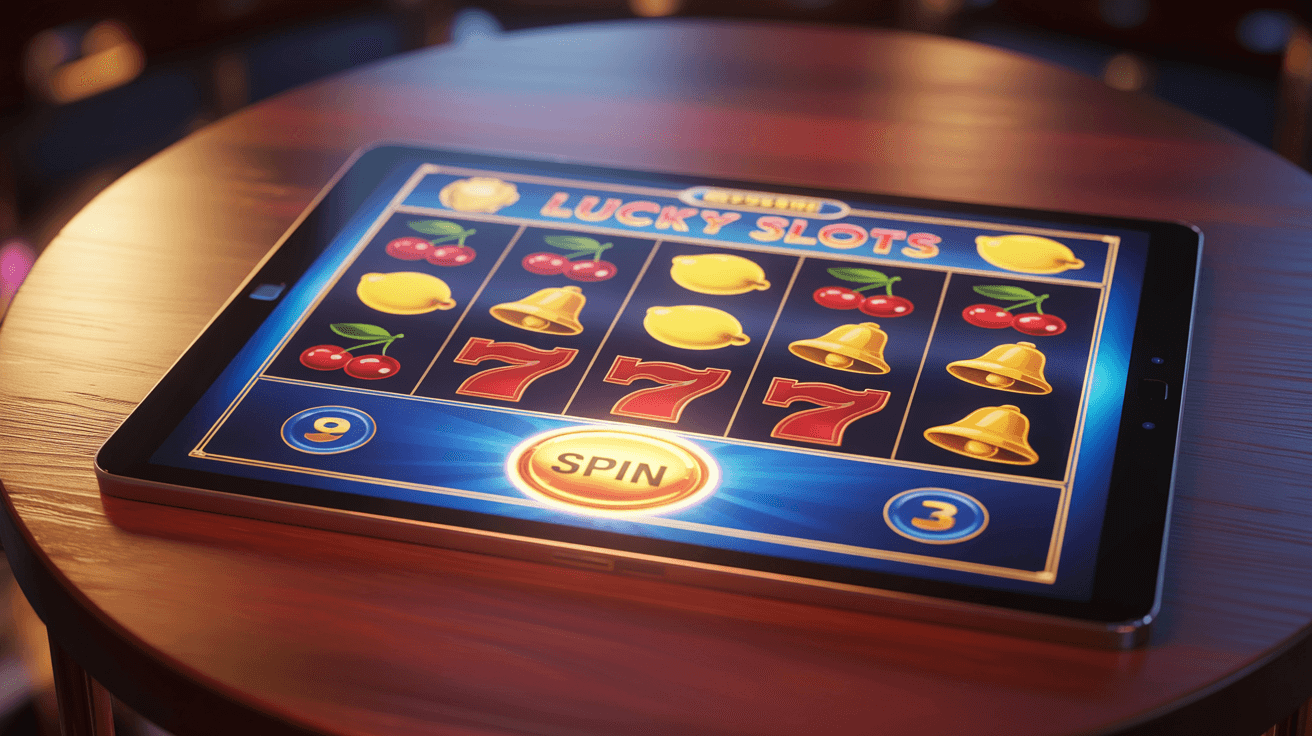 Detailed view of Lucky Slots game interface and symbols